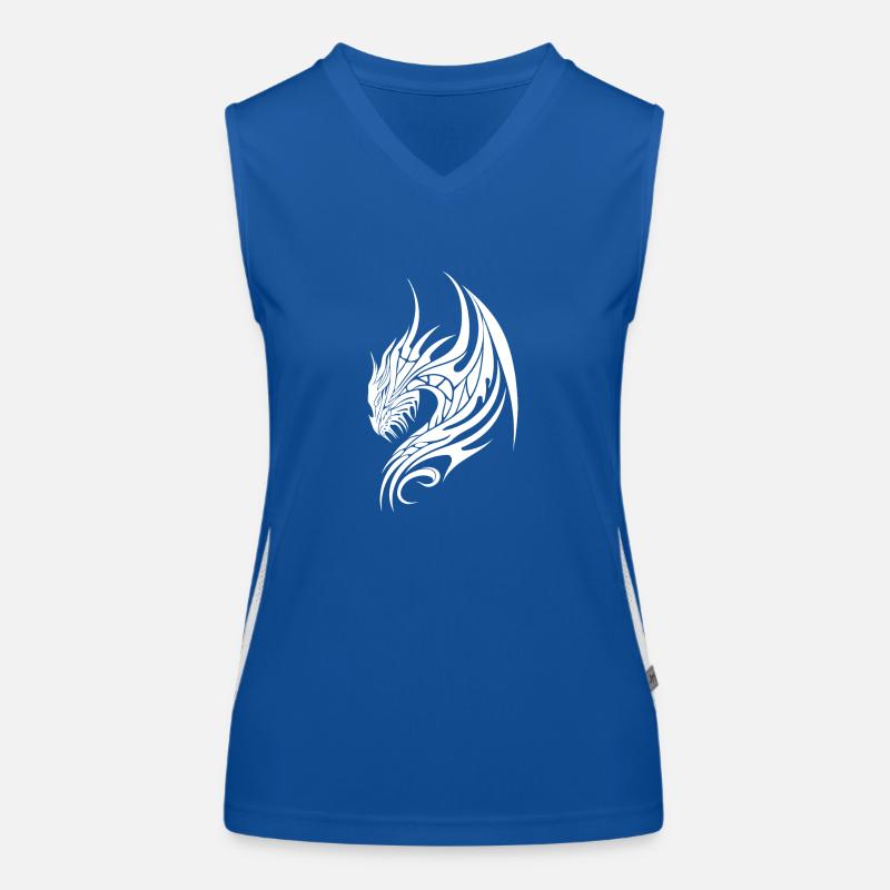 Tattoo dragon with wings Women's Functional Contrast Tank Top