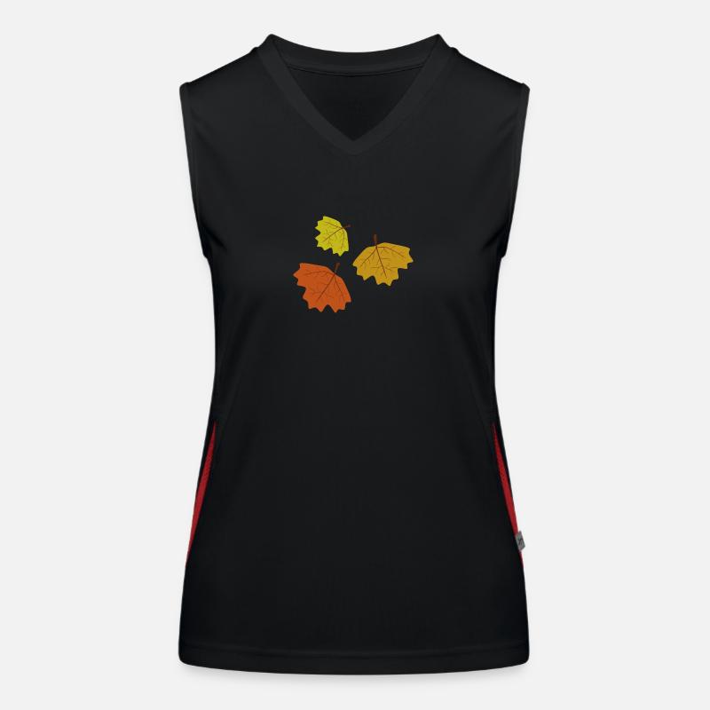 fall leaves Women's Functional Contrast Tank Top