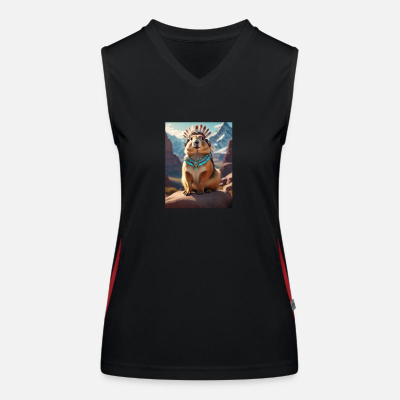 Murmeltier Krieger Funktionelles Kontrast-Tank Top für Frauen