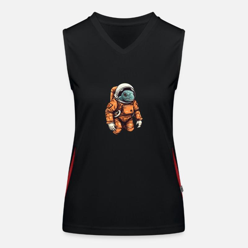 Cool turtle as an astronaut in a suit Women's Functional Contrast Tank Top