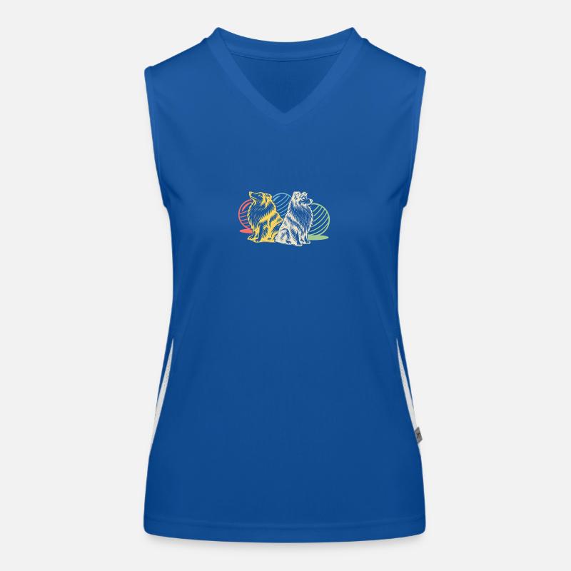 Treibball (bunt) Funktionelles Kontrast-Tank Top für Frauen