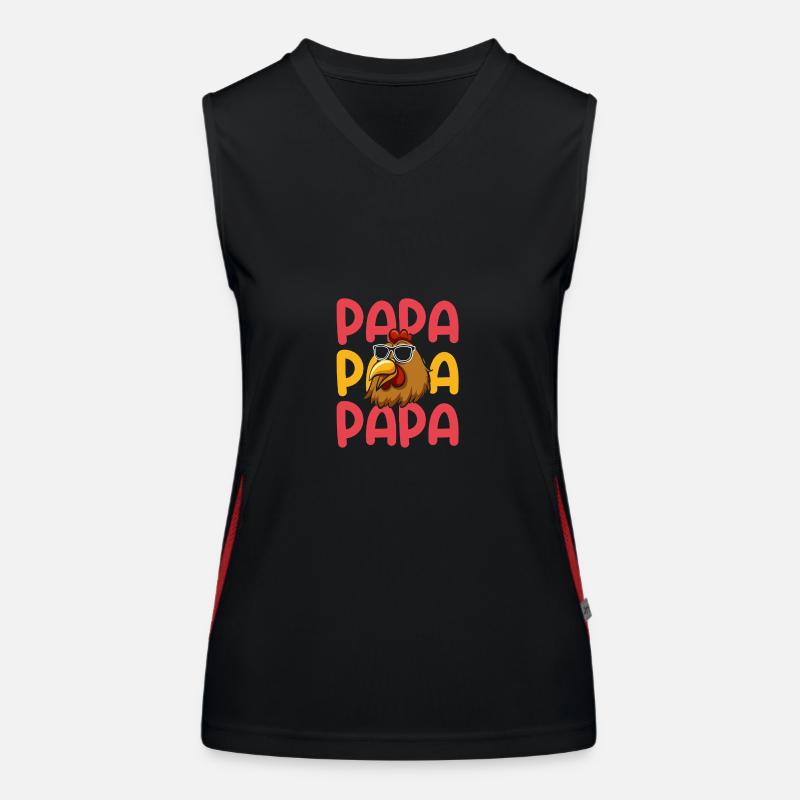 Chickens Dad Father Hen Women's Functional Contrast Tank Top
