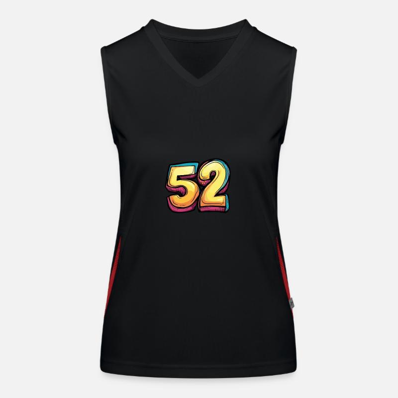 52 Zahl Comic Funktionelles Kontrast-Tank Top für Frauen