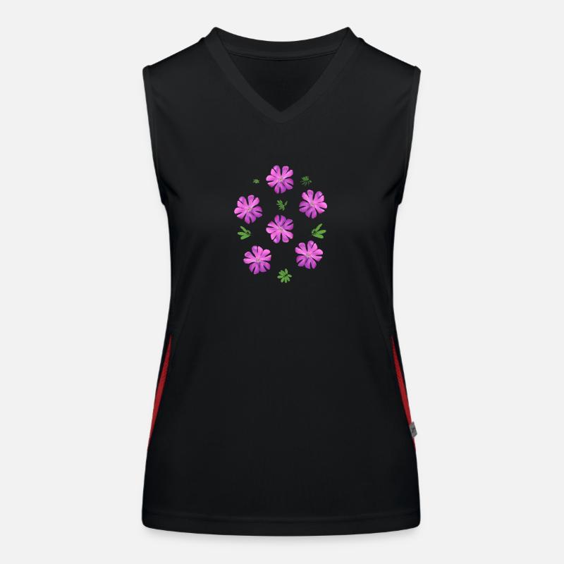 Light carnations pink flowers Women's Functional Contrast Tank Top