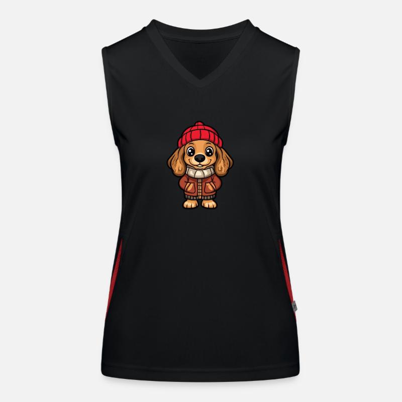 Cocker Spaniel Hund Stylisch Funktionelles Kontrast-Tank Top für Frauen