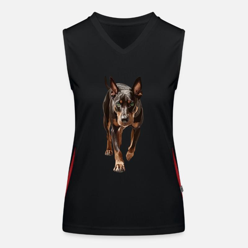 Dobermann Funktionelles Kontrast-Tank Top für Frauen