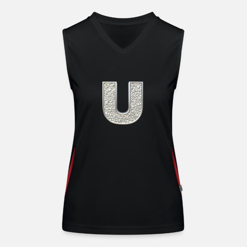 U, letter, initial, monogram, Funktionelles Kontrast-Tank Top für Frauen
