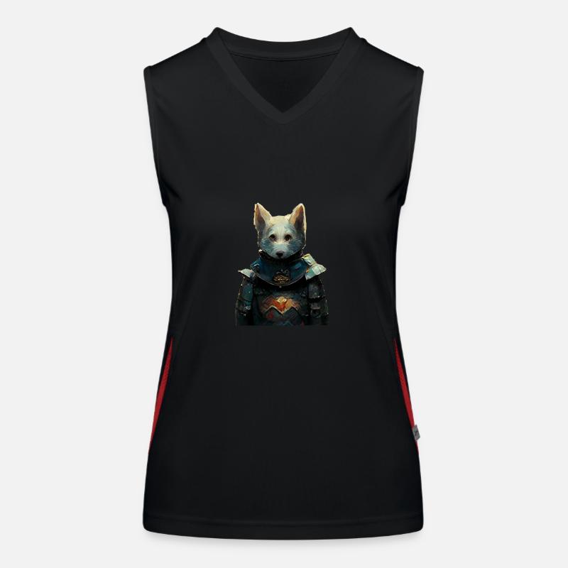 Dog in Medieval Armor Women's Functional Contrast Tank Top