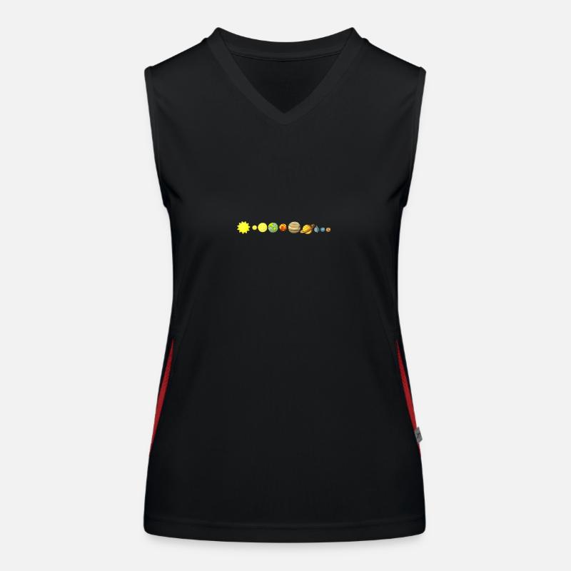 solar system - Women's Functional Contrast Tank Top - black/red