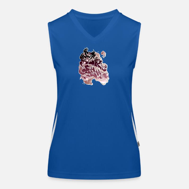 Dragon Graffito Abstract Women's Functional Contrast Tank Top