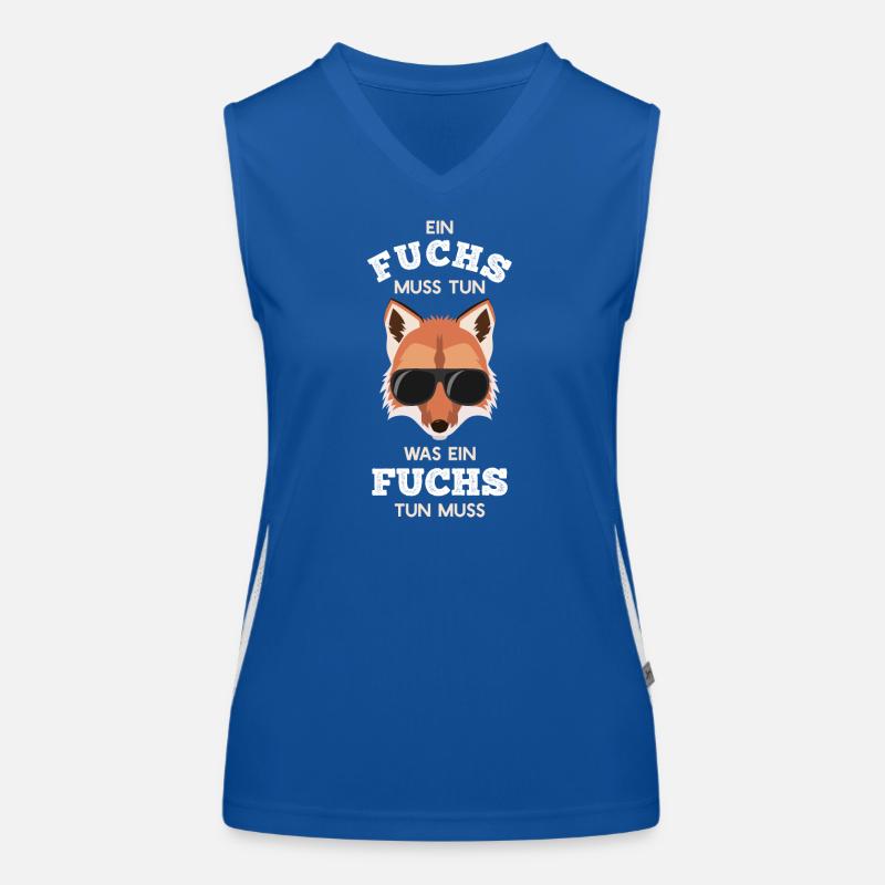 Cooler Fuchs mit Sonnenbrille Rotfuchs Funktionelles Kontrast-Tank Top für Frauen