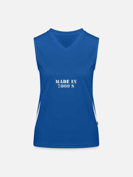 HERGESTELLT IN DEN 2000ER JAHREN - Funktionelles Kontrast-Tank Top für Frauen - Royal/Weiß - Vorne