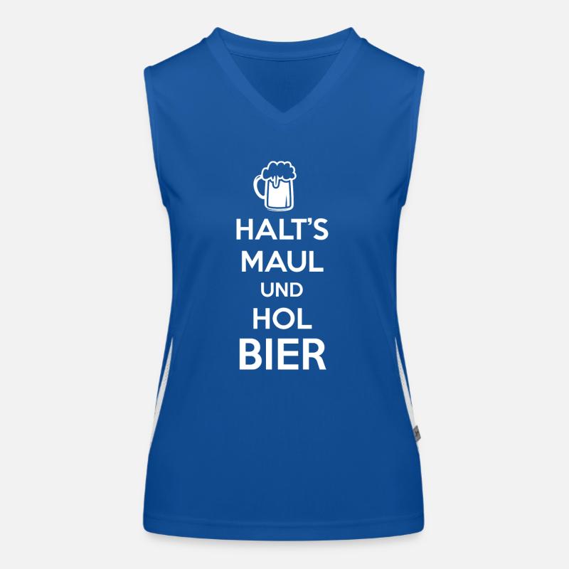 halt's maul und hol bier Funktionelles Kontrast-Tank Top für Frauen