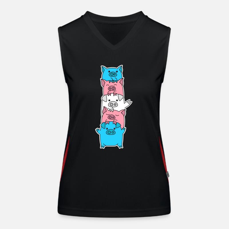 Conception de porc de drapeau trans pour les personnes trans Débardeur respirant contrasté Femme