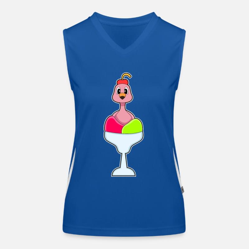 Flamingo Eiscreme Kirsche Funktionelles Kontrast-Tank Top für Frauen