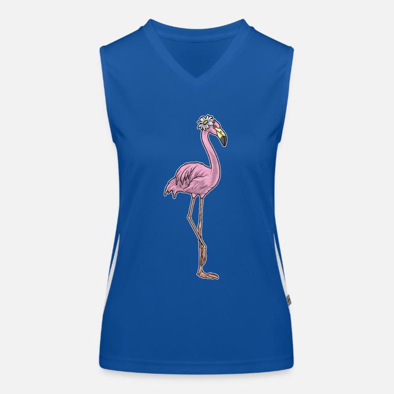 Flamingo Gänseblümchen Blumen Funktionelles Kontrast-Tank Top für Frauen