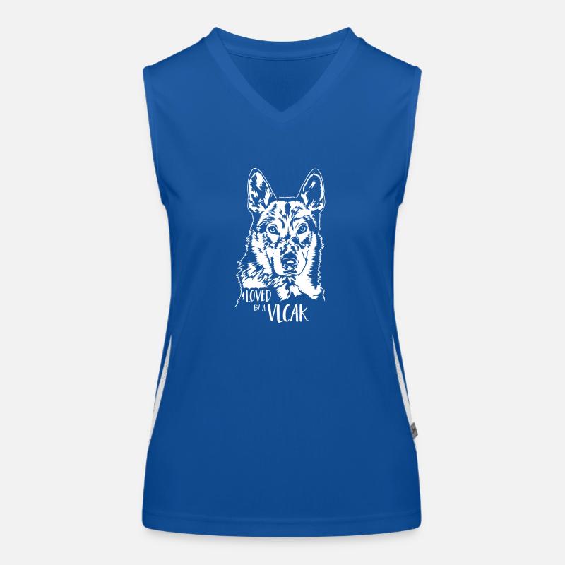 Loved by a Vlcak Hundespruch Wolfhunde Wilsigns Funktionelles Kontrast-Tank Top für Frauen
