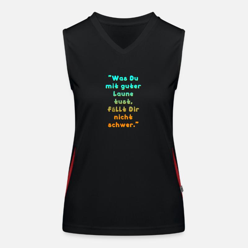 Guter Laune Spruch Funktionelles Kontrast-Tank Top für Frauen