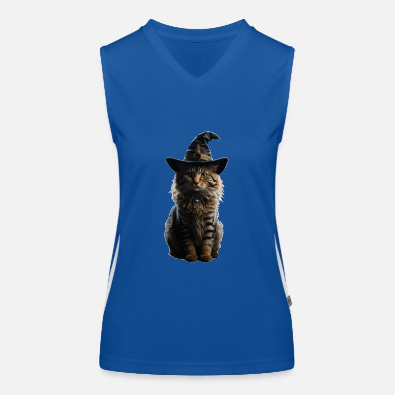 Witch Cat Halloween Women's Functional Contrast Tank Top