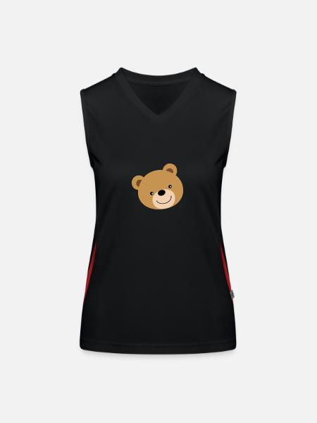 Ours en peluche Ours - Débardeur respirant contrasté Femme - noir/rouge - Devant