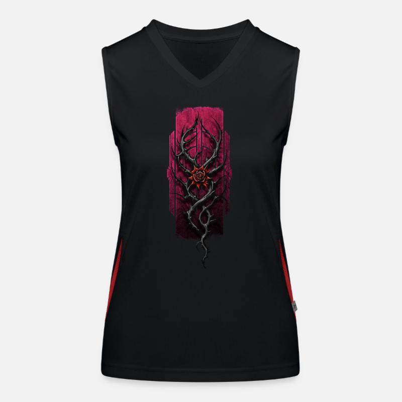 Thorned Elegance: Rose Amongst Thorns Women's Functional Contrast Tank Top