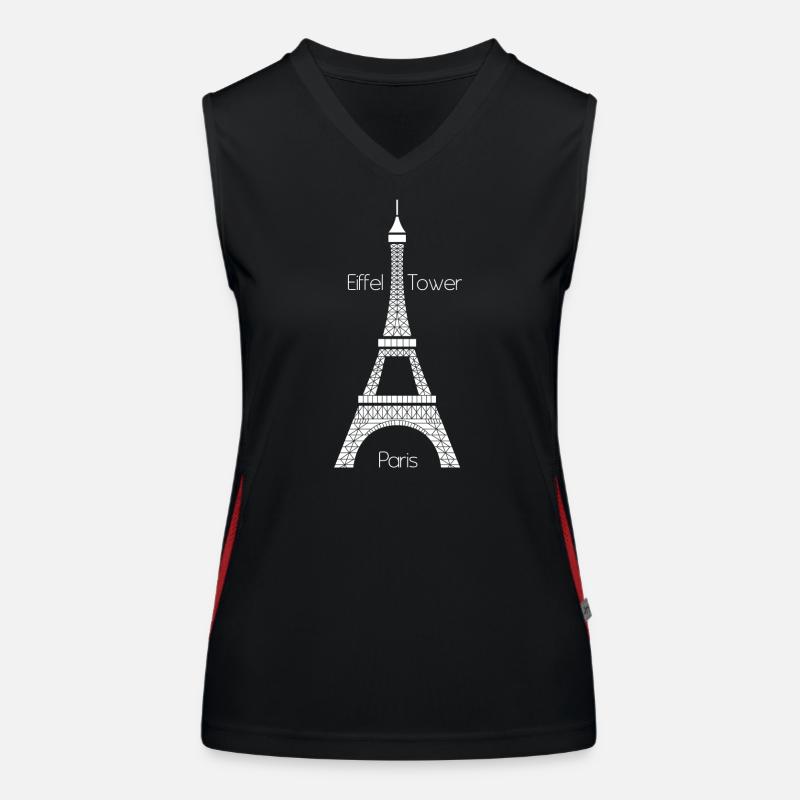 Eiffel Tower (dark) Débardeur respirant contrasté Femme