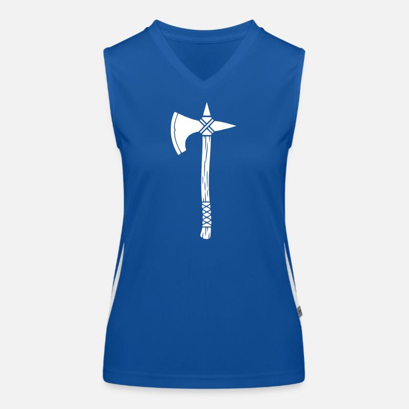 Viking Axe Warrior Medieval Vector Women's Functional Contrast Tank Top