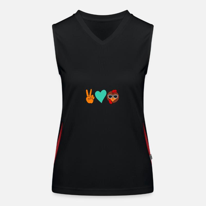 Chickens Rooster Turkey Women's Functional Contrast Tank Top