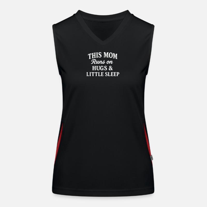 Diese Mutter lebt von Umarmungen und wenig Schlaf Funktionelles Kontrast-Tank Top für Frauen