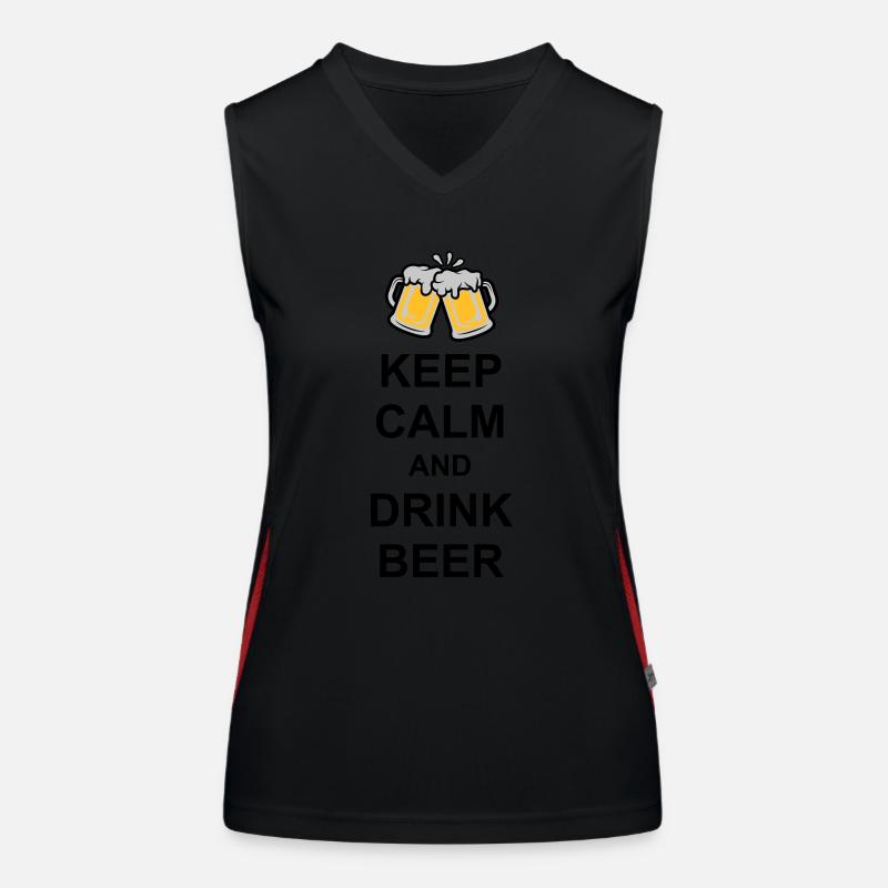 Keep Calm Drink Beer Funktionelles Kontrast-Tank Top für Frauen