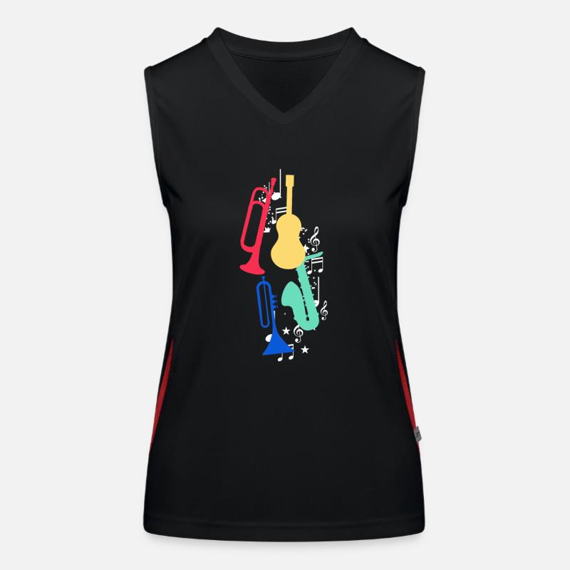 Jazz,Instrumente,Tompete,Guitarre,Saxophon Funktionelles Kontrast-Tank Top für Frauen