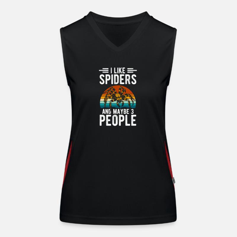 Spider Crawling Tarantula Bite Women's Functional Contrast Tank Top