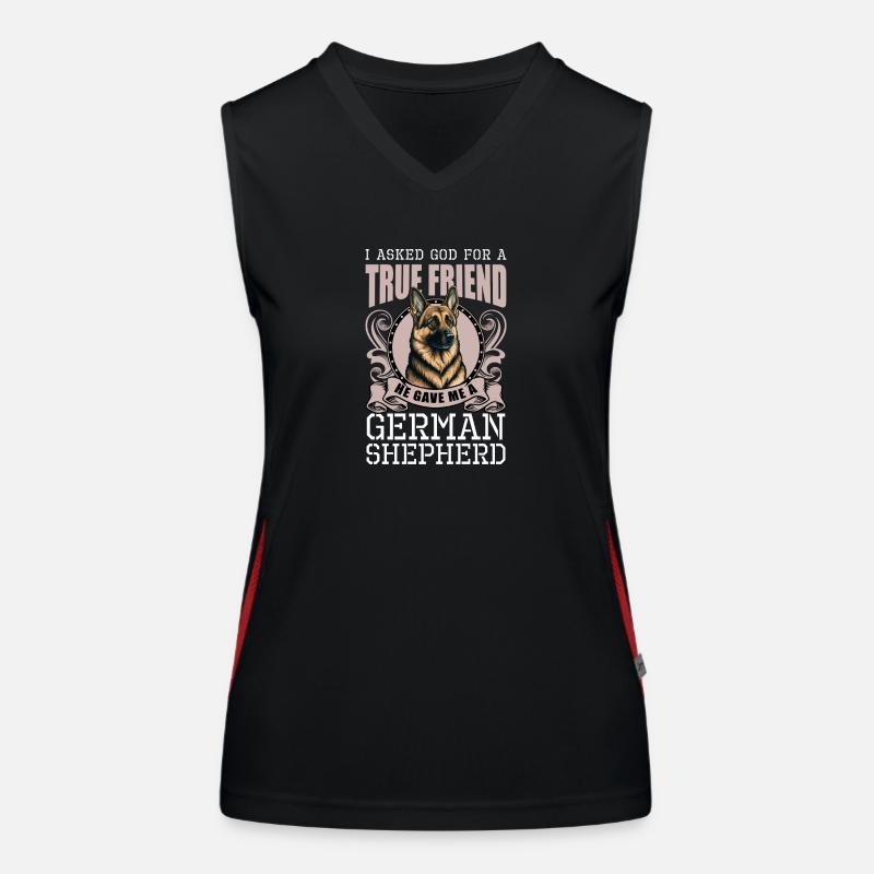 German Shepherd Pet Service Dog Women's Functional Contrast Tank Top