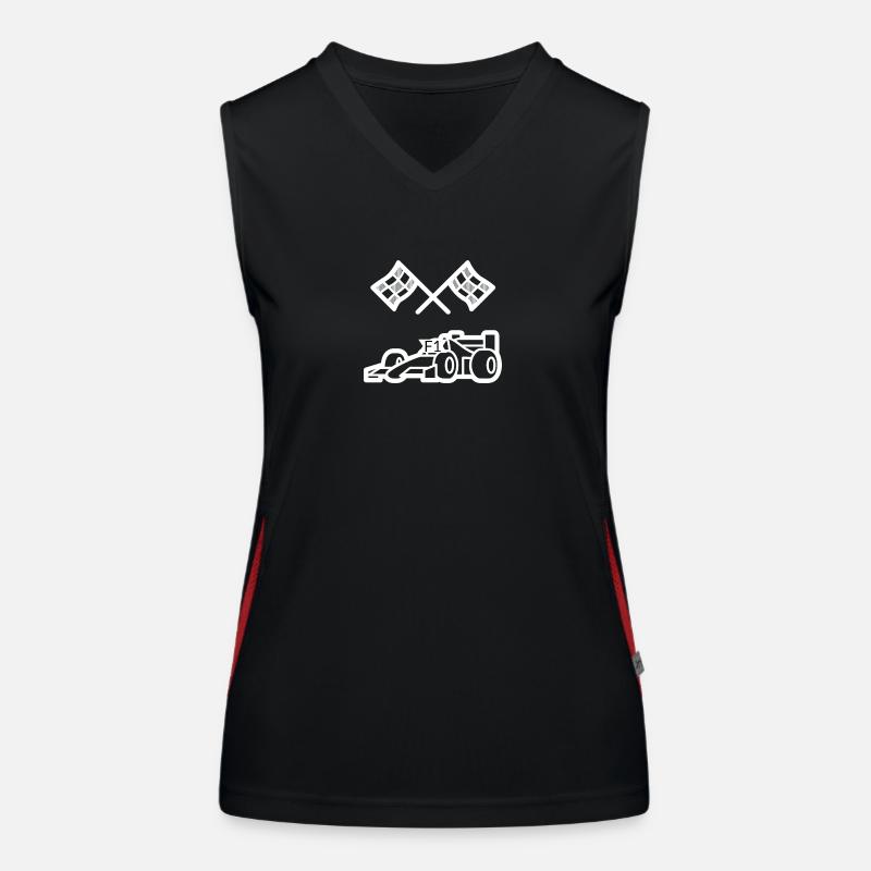 MYST3RCORP RACING WHITE - Women's Functional Contrast Tank Top - black/red