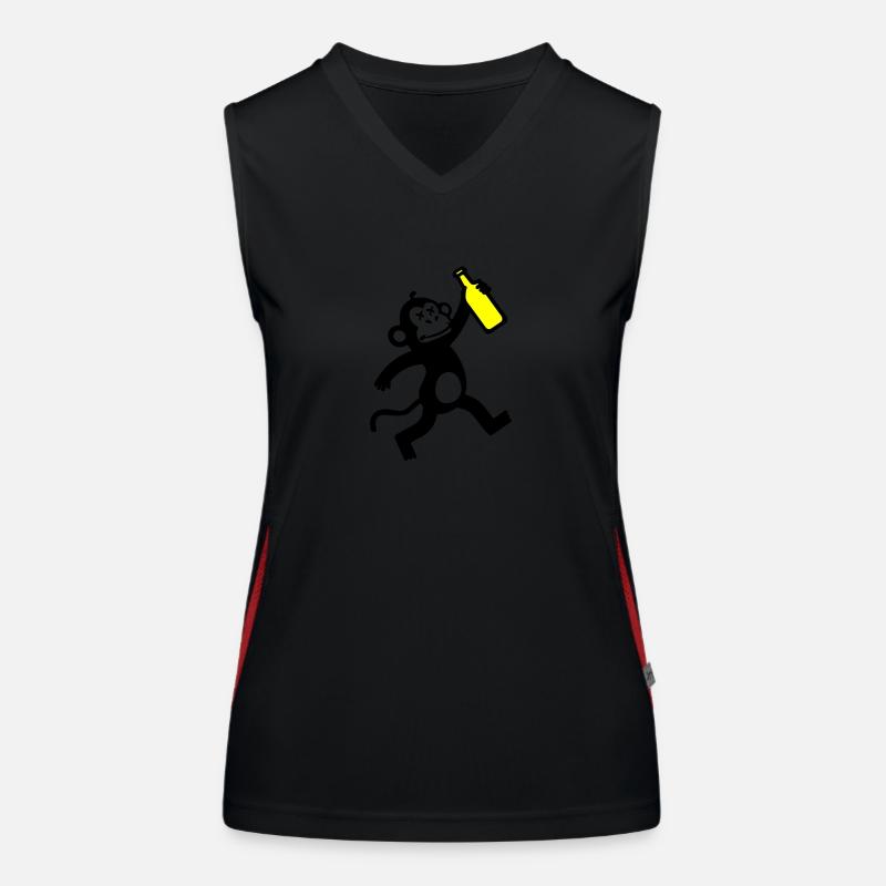 Affe Bier Party Funktionelles Kontrast-Tank Top für Frauen