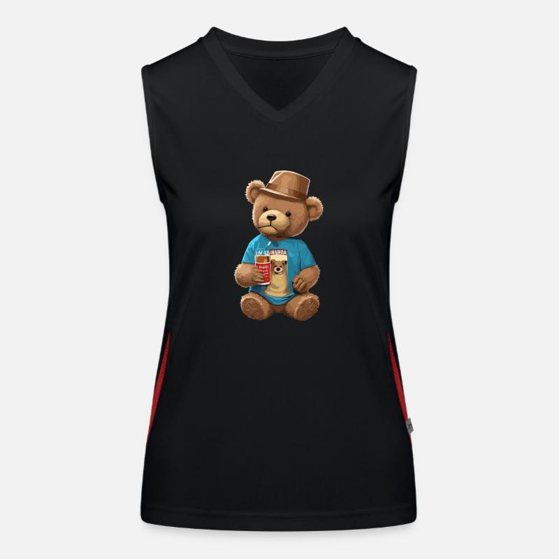 Teddy Bear Funktionelles Kontrast-Tank Top für Frauen
