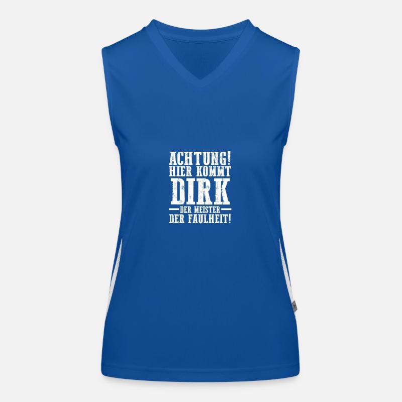 Vorname Dirk Funktionelles Kontrast-Tank Top für Frauen