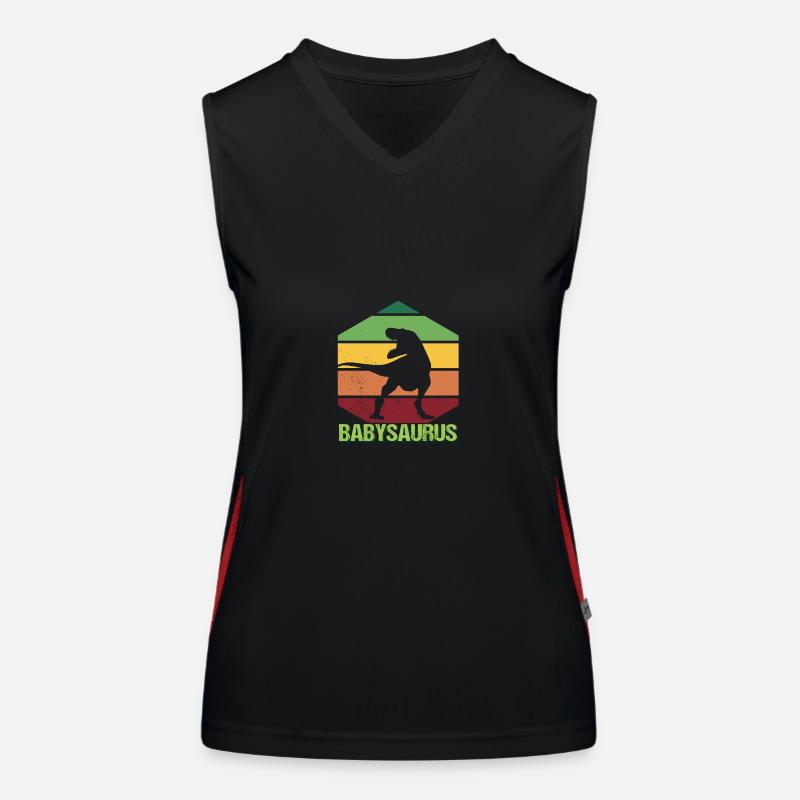 Babysaurus Dino Dinosaurier Funktionelles Kontrast-Tank Top für Frauen