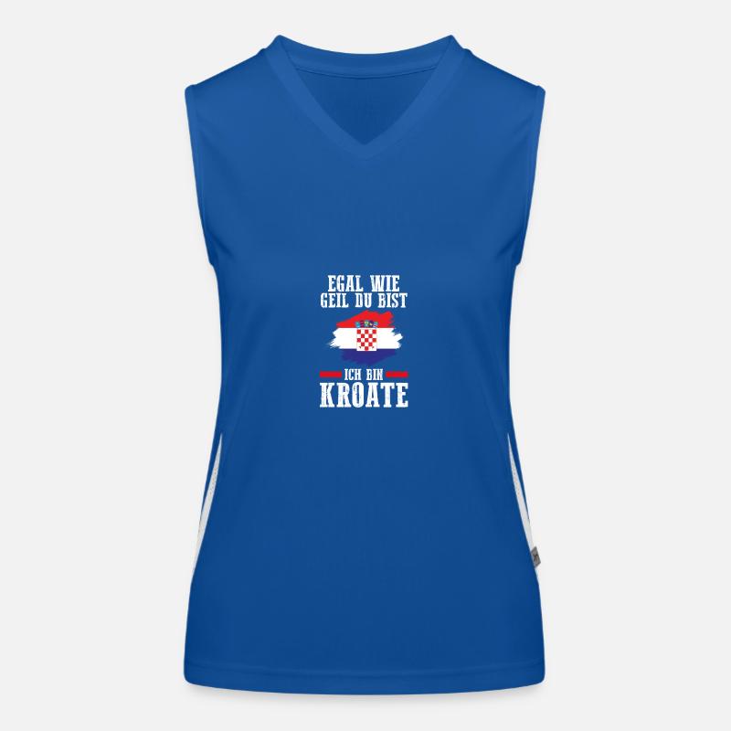 Kroate Kroatisch Kroatien Funktionelles Kontrast-Tank Top für Frauen
