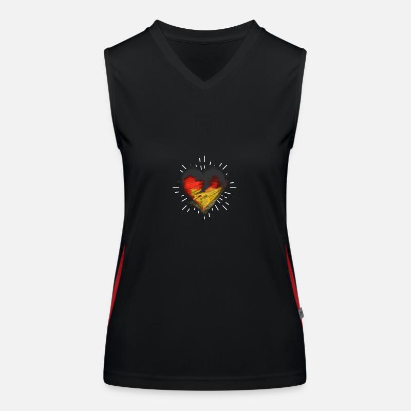 German German Heart Germany Women's Functional Contrast Tank Top