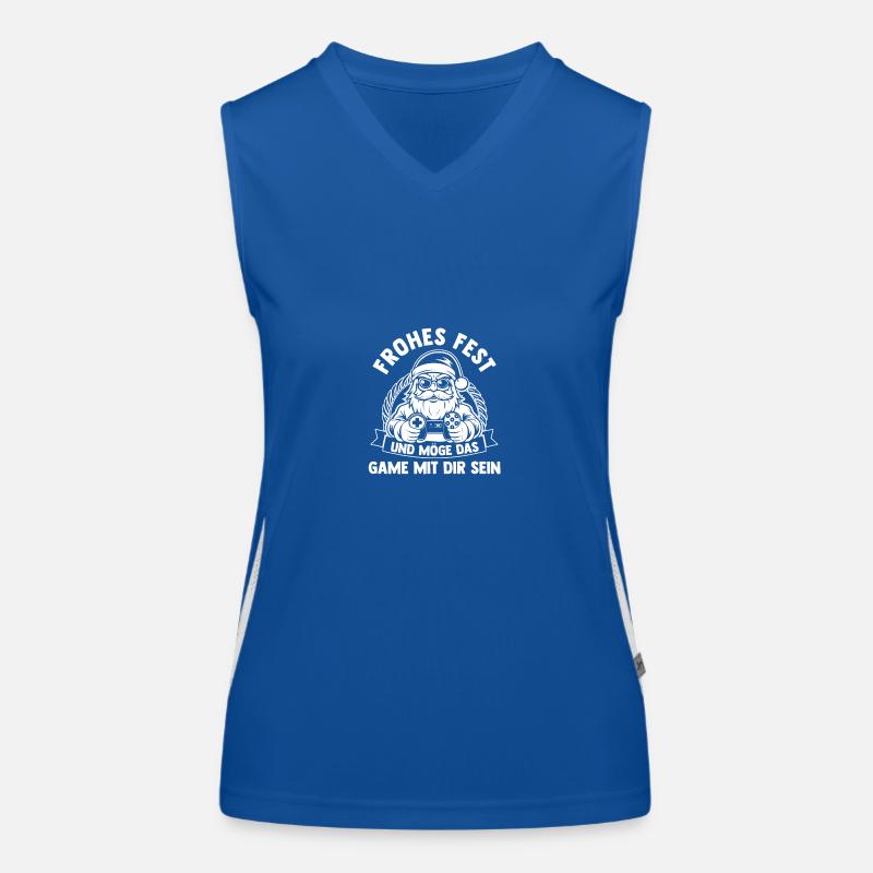 Weihnachtsmann Gaming Weihnachtsfest Weihnachten Funktionelles Kontrast-Tank Top für Frauen