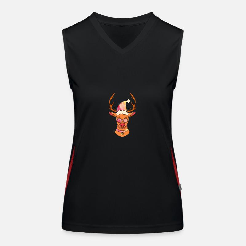 Weihnachtsmann Weihnachten Rentier Funktionelles Kontrast-Tank Top für Frauen