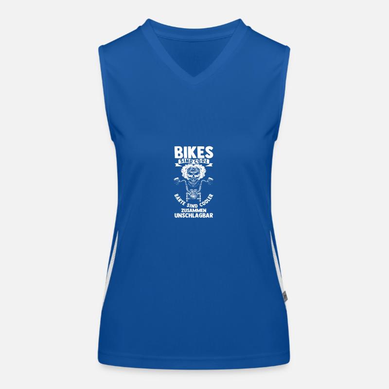 Bärtiger Biker Bartträger Motorradfahrer Motorrad Funktionelles Kontrast-Tank Top für Frauen