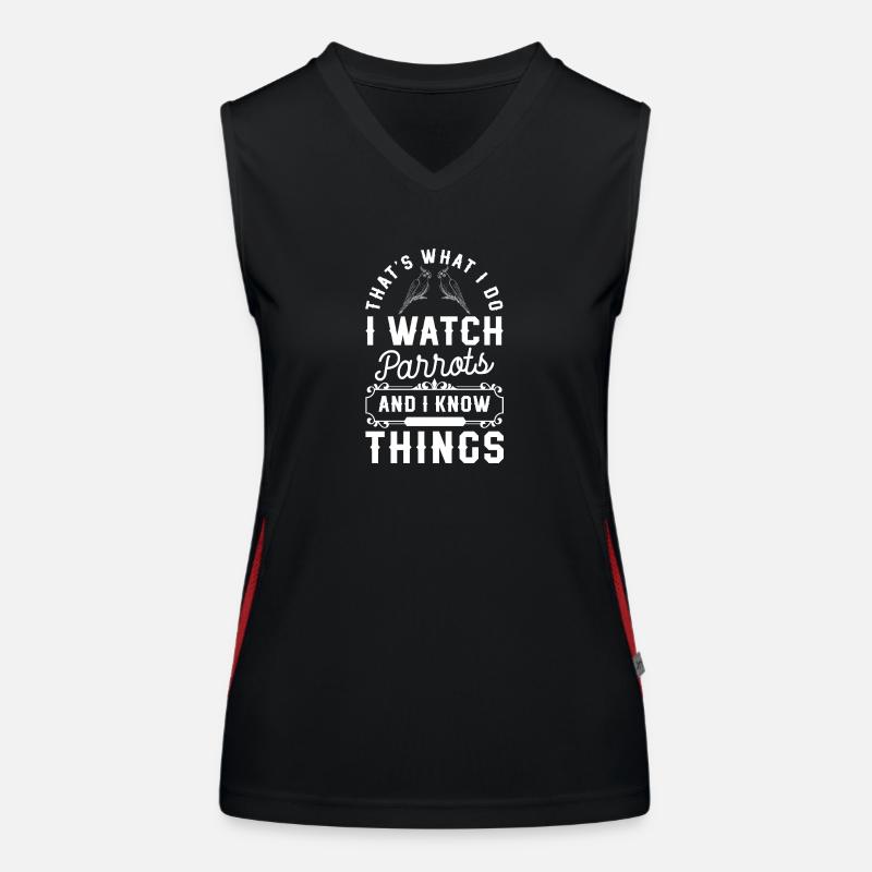 Macaw Feathers Beak Tropical Women's Functional Contrast Tank Top