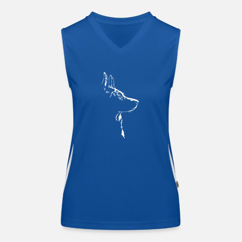 Australian Kelpie Silhouette Hunde Hund Wilsigns Funktionelles Kontrast-Tank Top für Frauen