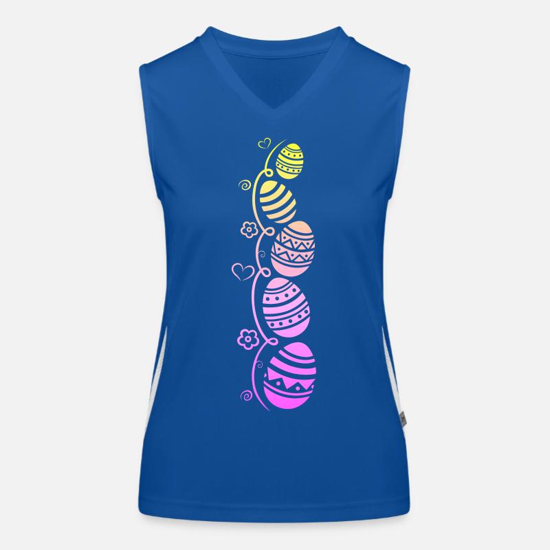Colorful Easter eggs for Easter Women's Functional Contrast Tank Top