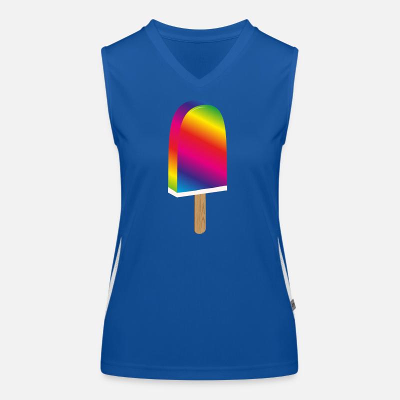 buntes Regenbogen-Eis für Sommerfans Funktionelles Kontrast-Tank Top für Frauen