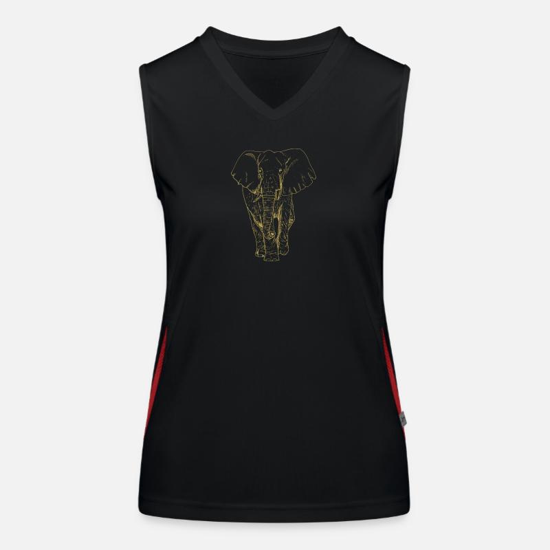 Illustrierte Designs mit Elefant Funktionelles Kontrast-Tank Top für Frauen