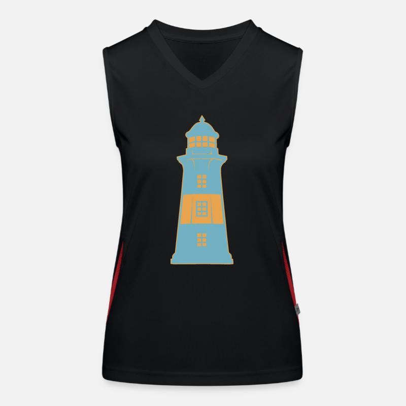 Phare sur la côte maritime Débardeur respirant contrasté Femme