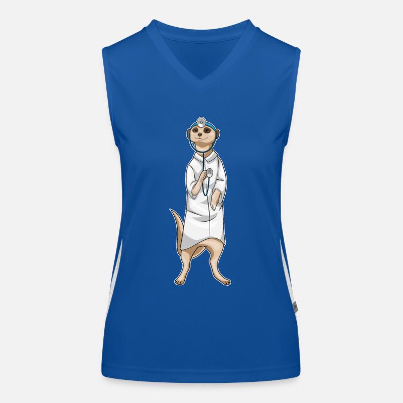 Erdmännchen Arzt Stethoskop Funktionelles Kontrast-Tank Top für Frauen